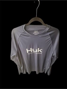 Huk Navy Blue Performance Polyester Top with Logo large